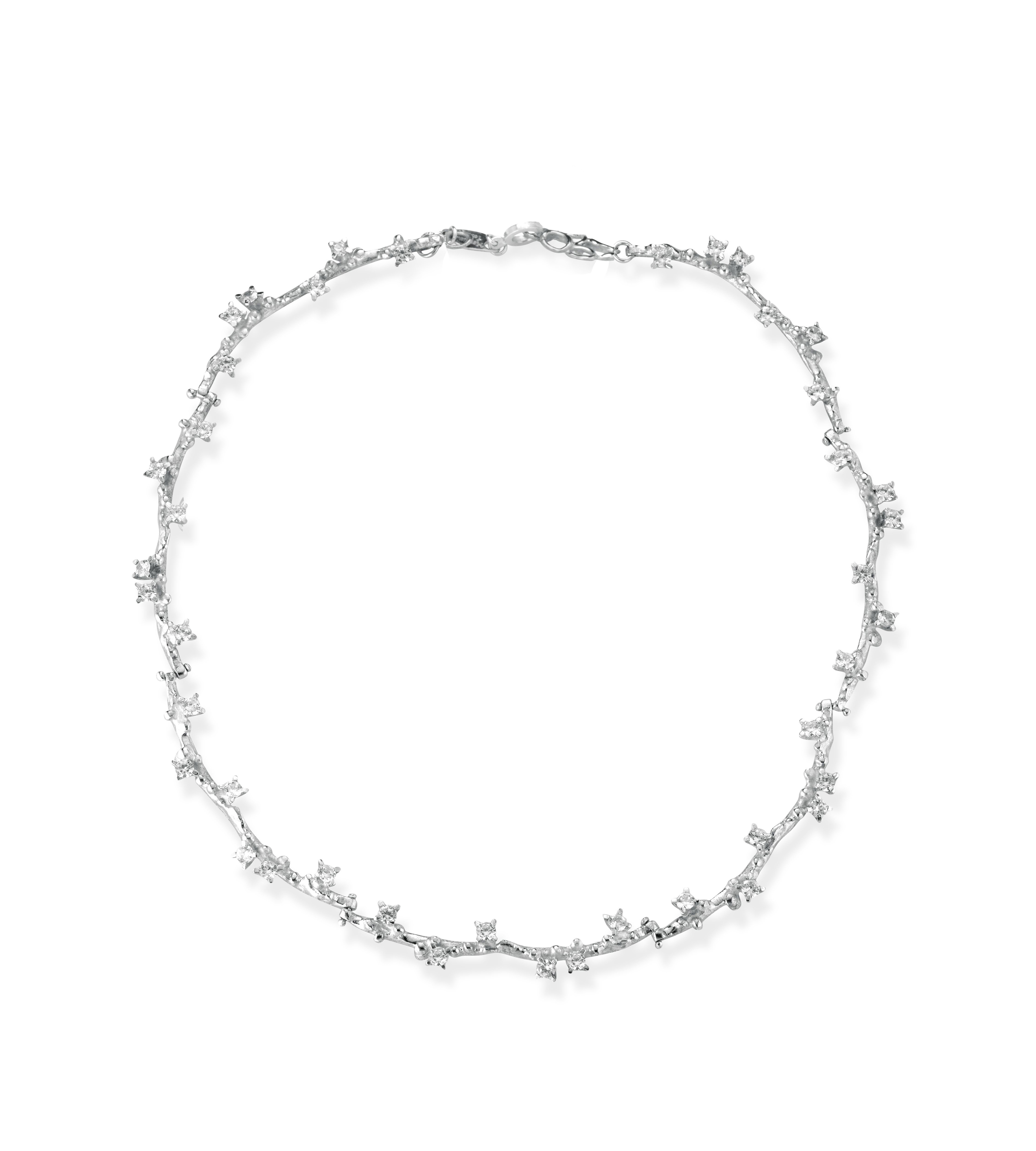 Collier in argento, perla e topazio bianco